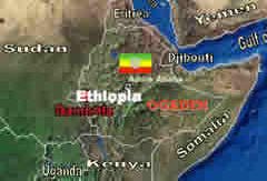 political & relief map of ethopia